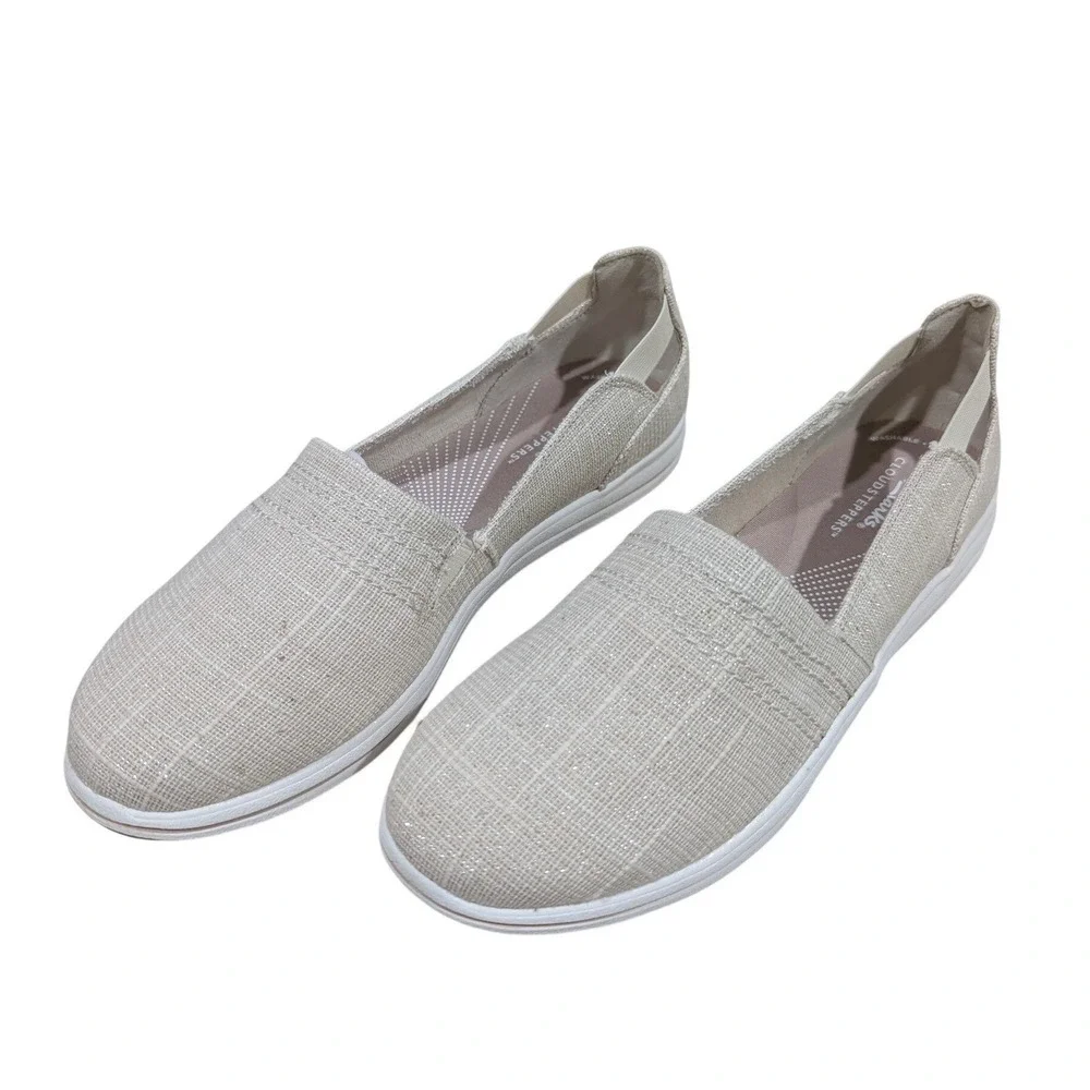 Clarks Cloudsteppers Breeze Step Loafers‎ Natural Interest Shimmer 8.5 M NIB